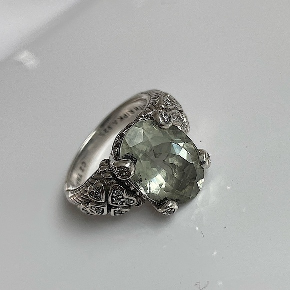 JUDITH Ripka 925 SS prasiolite size 7 ring - Picture 10 of 15